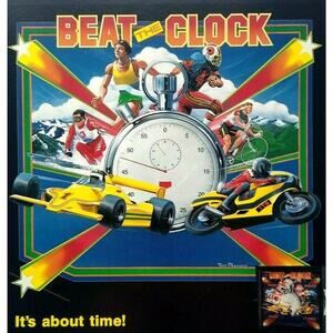 Beat The Clock Pinball Flyer Original 1985 Vintage Flipper Game Artwork Sheet